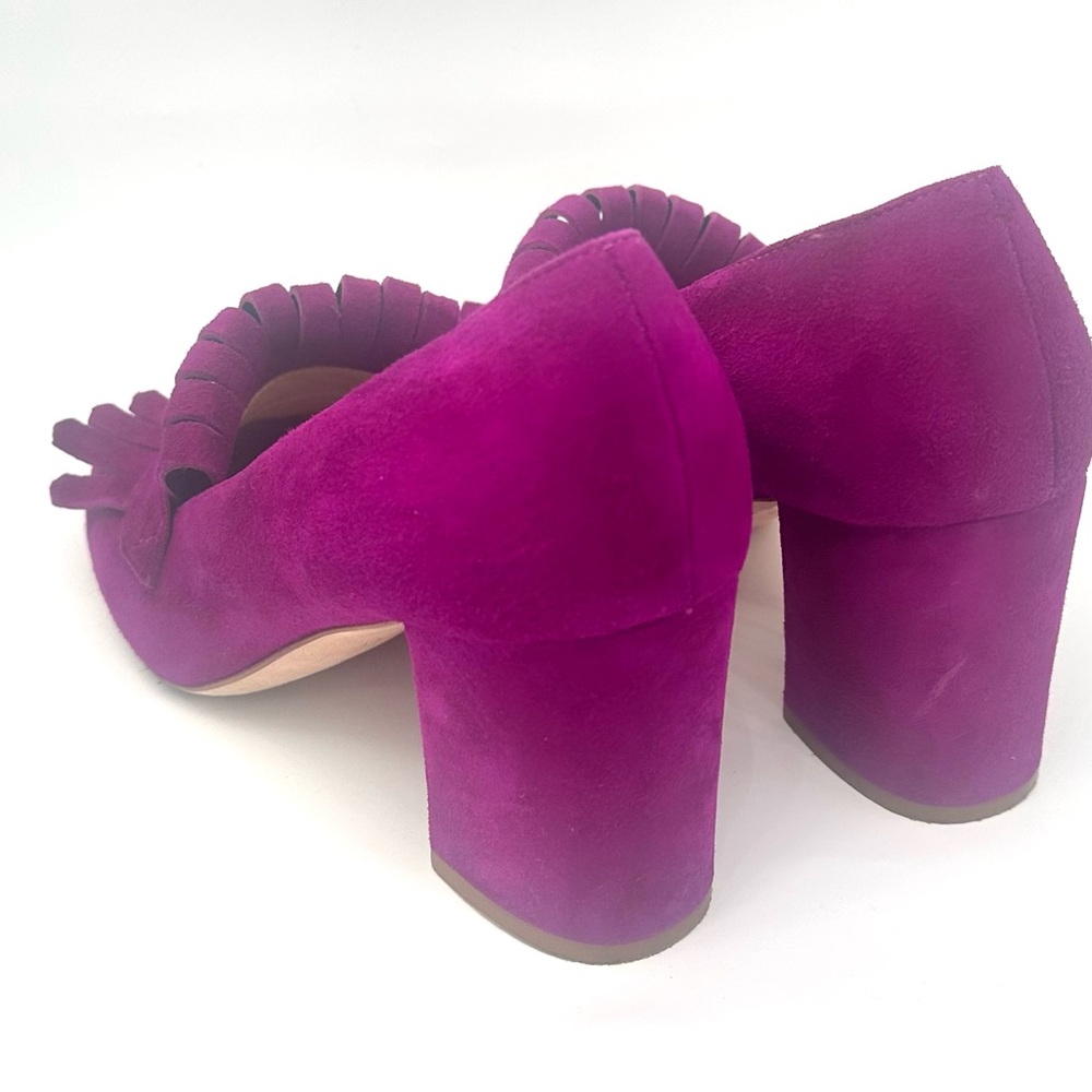 M. Gemi Women's Magenta Suede with looped fringe and a chunky heel - Picture 3 of 6